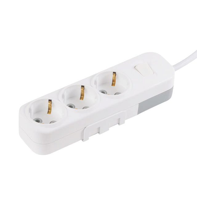 Myra prelungitor 5m 3 prize cu intrerupator, alb, Elbi