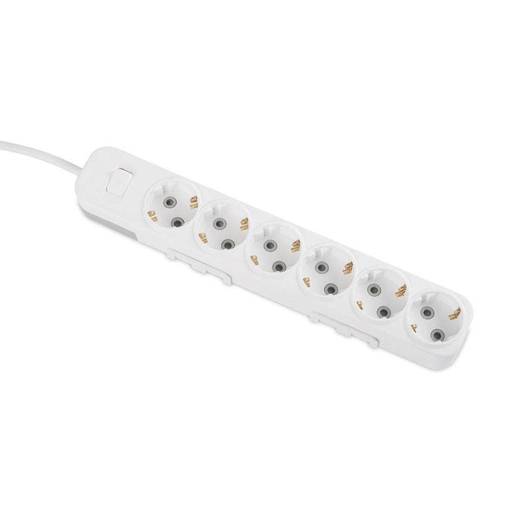 Myra prelungitor 5m 6 prize cu intrerupator, alb, Elbi