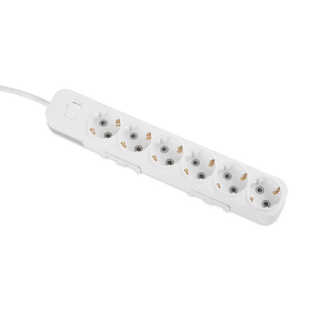 Myra prelungitor 5m 6 prize cu intrerupator, alb, Elbi