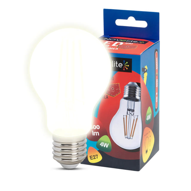 Bec LED filament A60 4W E27 2700K, Novelite