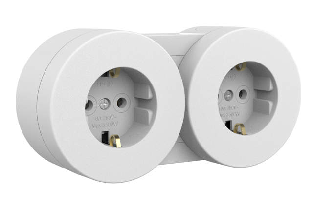 Xone priza dubla IP45, alb, Ovivo