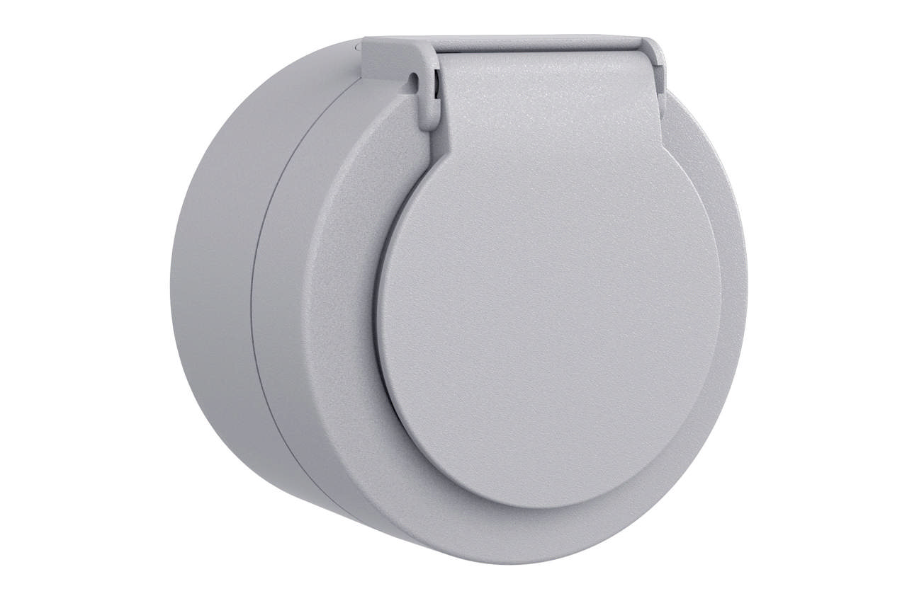 Xone priza cu capac IP45, gri, Ovivo