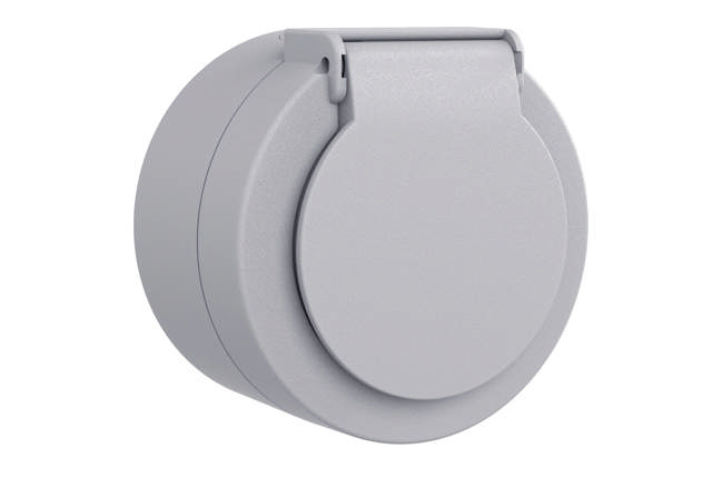 Xone priza cu capac IP45, gri, Ovivo