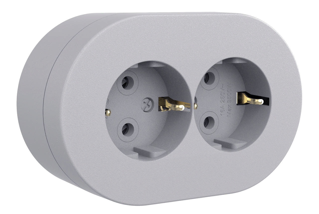  Xone priza dubla IP45, gri, Ovivo