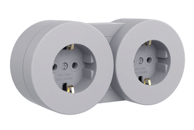 Xone priza dubla IP45, gri, Ovivo