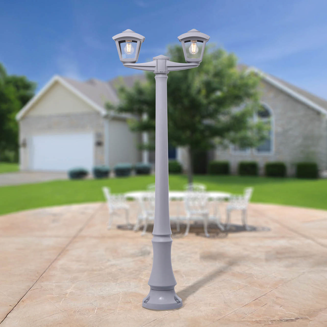 Stalp Roby 2 brate 8.5W CCT 1670mm IP55, gri, Fumagalli