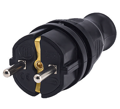 Stecher cauciuc IP44, negru, Bylion