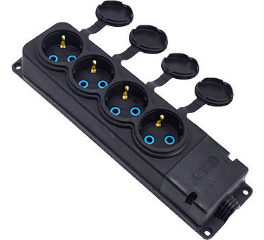 Grup 4 prize cauciuc IP44, negru, Bylion