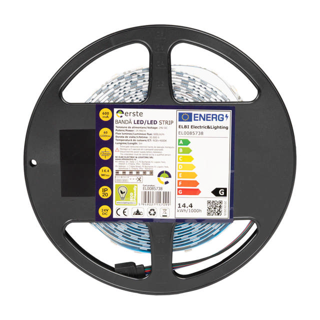 Bandă LED 24V 60 LED/m 14.4W/m RGB + 4000K IP20 Rolă 5m - ERSTE