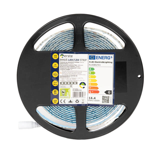 Bandă LED 24V 60 LED/m 14.4W/m 6400K IP65 Rolă 5m - ERSTE