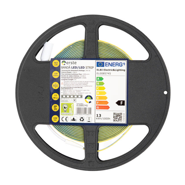 Bandă LED 24V COB 13W/m 6400K IP20 Rolă 5m - ERSTE
