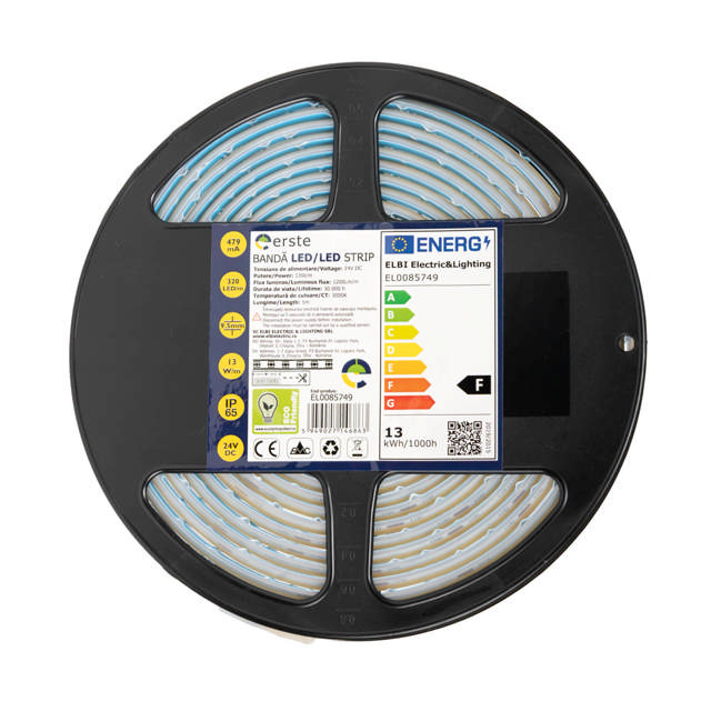 Bandă LED 24V COB 13W/m 3000K IP65 Rolă 5m - ERSTE