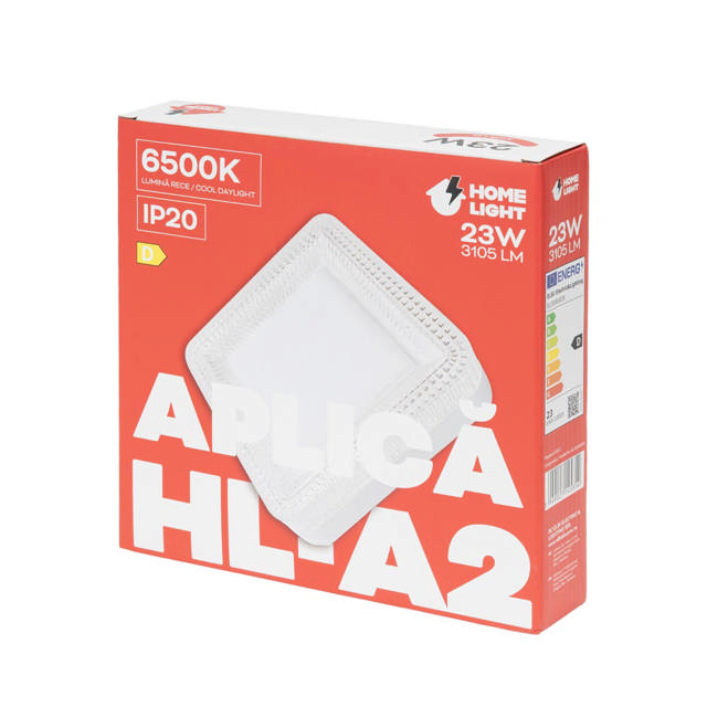 Aplica Viva patrat 22W 2816lm 6500K 18cm IP20, Homelight