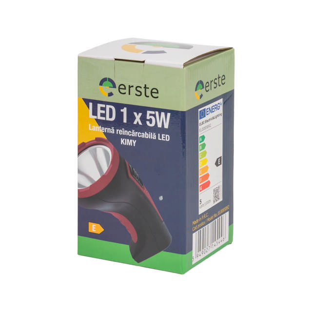 Lanterna reincarcabila Kimy 5W IP20, rosu, Erste
