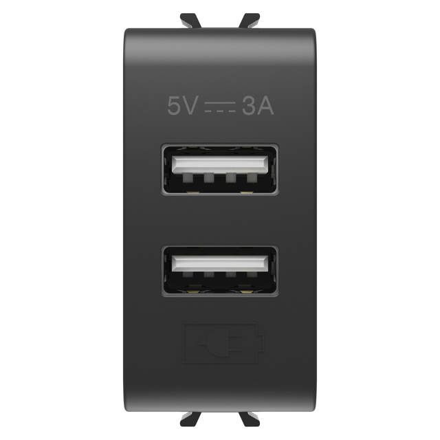 Chorus 2XUSB 3A 1m, negru, Gewiss