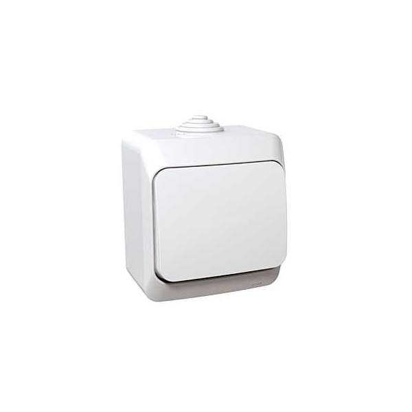 Intrerupator PT IP44, alb, Schuko