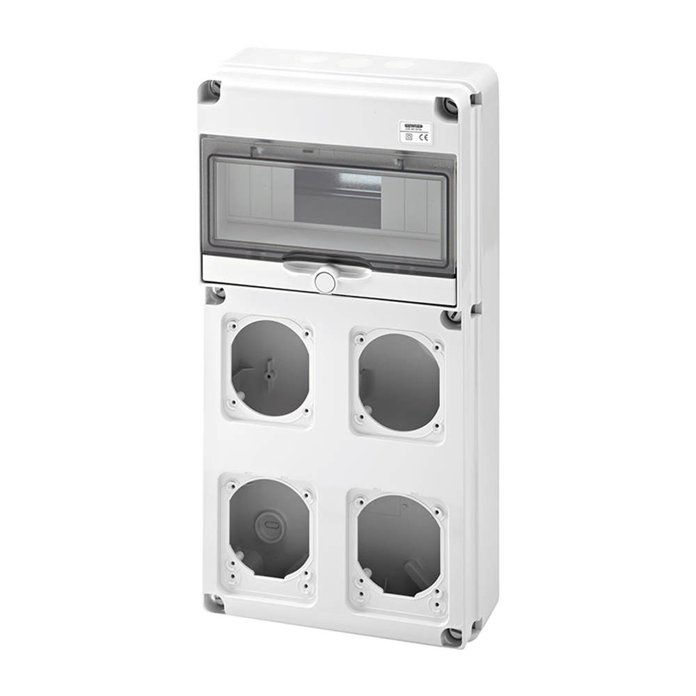 Tablou neechipat 10 module 4 locuri priză IP65 – GEWISS | GW68003N