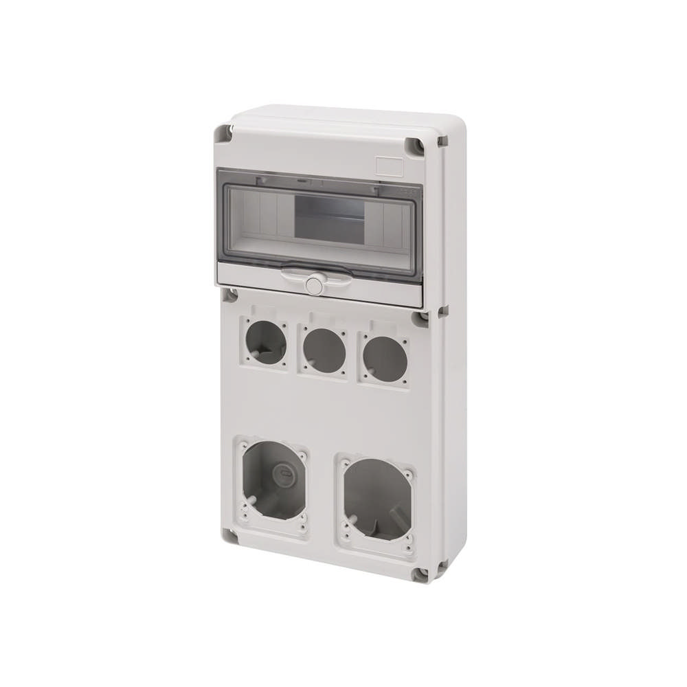 Tablou neechipat 10 module 5 locuri de priza IP65 – GEWISS | GW68027N