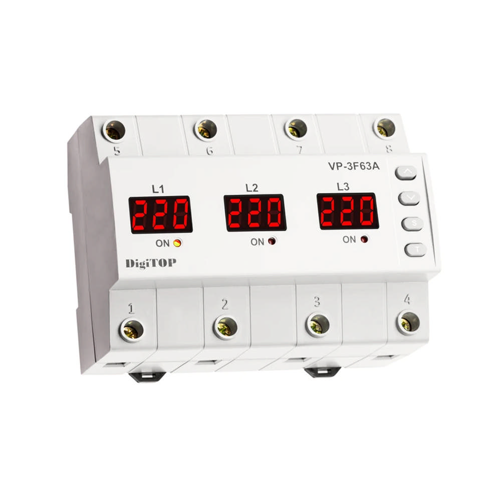 Releu trifazat cu contactor - DIGI TOP | V-PRO-3F63A 