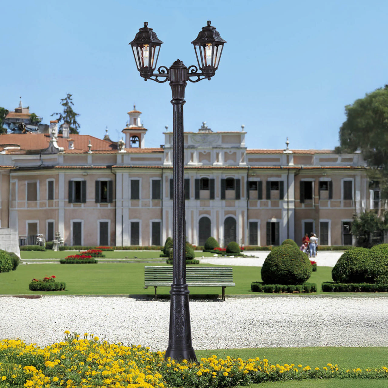 Stalp Anna 2 brate 8.5W CCT 2090mm IP55, negru, Fumagalli